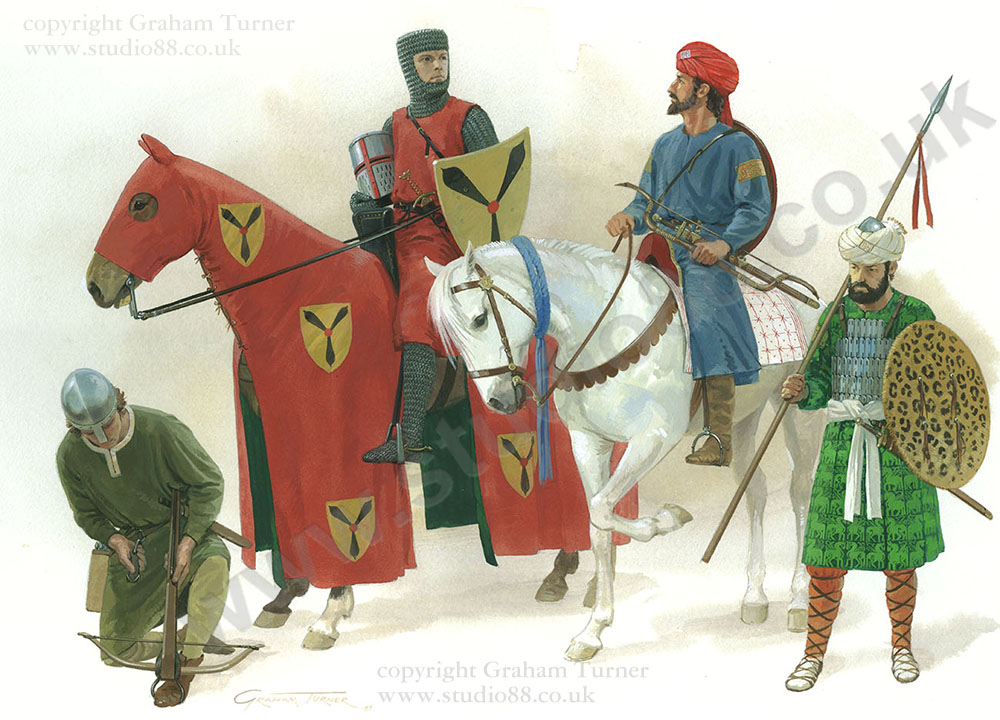 Plate F - Medieval German Armies - Original painting