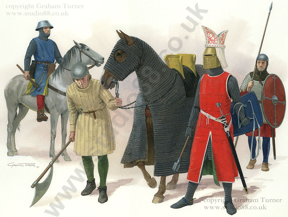 Plate G - Medieval German Armies - Original painting
