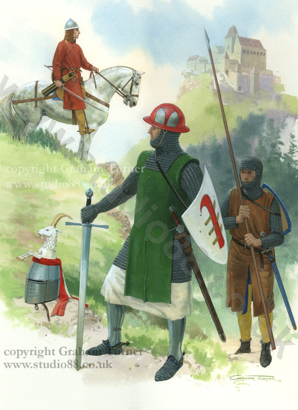 Plate H - Medieval German Armies - Original painting