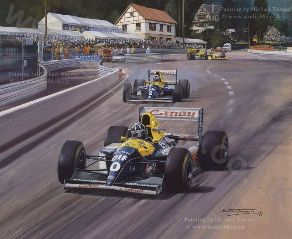 1993 Belgian Grand Prix - Original Painting by Michael Turner