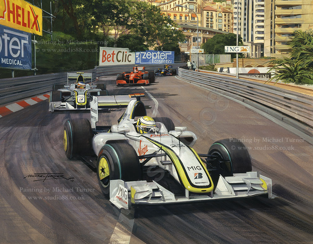 2009 Monaco Grand Prix - Original Painting by Michael Turner