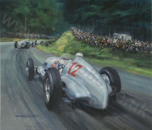 Silver Arrows on Home Ground - Original Painting by Michael Turner