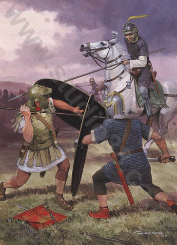 Battle of Lyons, 197 AD - Original painting