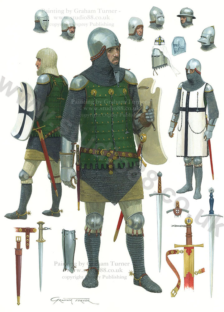 Teutonic Knight, 14th Century - Original Painting