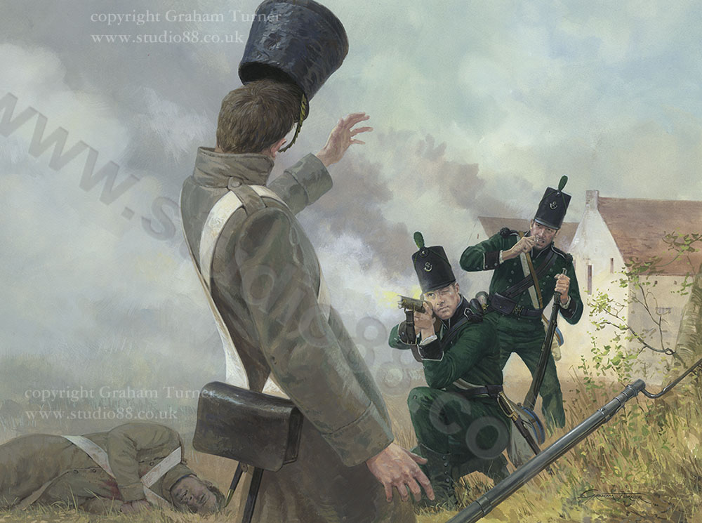 95th Rifles at Waterloo - Original Painting