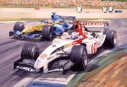 F1 Grand Prix cards from motorsport paintings by Michael Turner