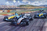 F1 Grand Prix cards from motorsport paintings by Michael Turner