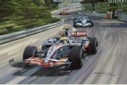 F1 Grand Prix cards from motorsport paintings by Michael Turner