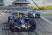 F1 Grand Prix cards from motorsport paintings by Michael Turner