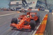 F1 Grand Prix cards from motorsport paintings by Michael Turner