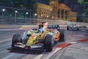 F1 Grand Prix cards from motorsport paintings by Michael Turner