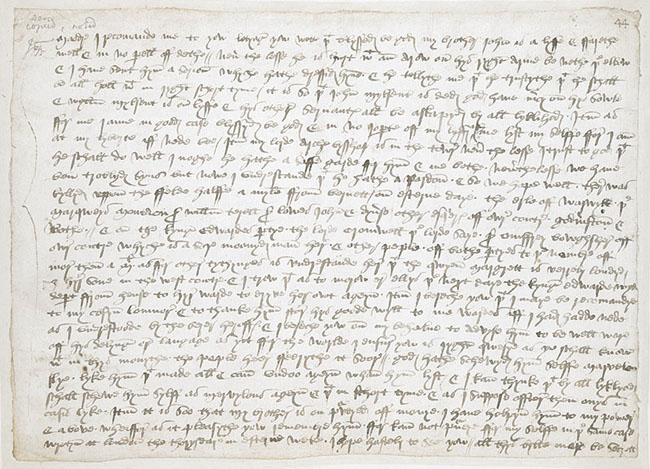 Sir John Paston's letter