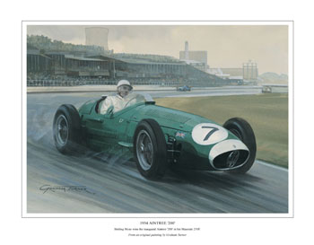 Stirling Moss, Maserati 250F - Classic motorsport art print by Graham Turner