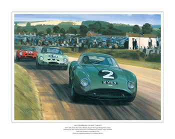 Jim Clark, Aston Martin Zagato, 1962 Goodwwood TT - Classic sports racing car art print by Graham Turner