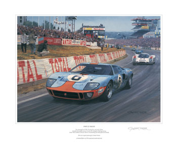 Cult Car Art Mug Ford GT40 Ickx/Oliver Sieger 24h Le Mans 