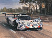 Porsche 911 GT1 - Le Mans sports racing car art print by Graham Turner