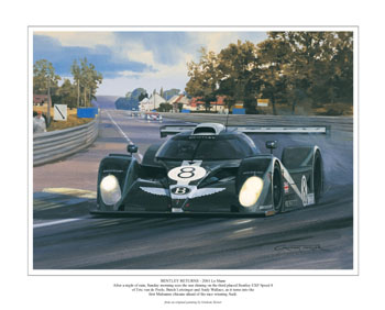 Bentley, 2001 Le Mans - Le Mans sports racing car art print by Graham Turner
