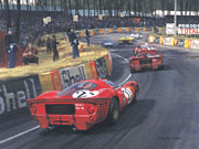 1967 Le Mans, Ferrari P4 - Motorsport art print by Graham Turner