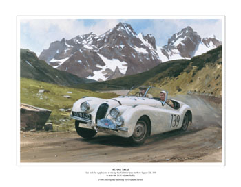 Jaguar XK120 - Classic sports car art print by Graham Turner