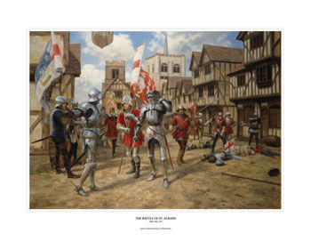 The Battle of St Albans, Wars of the Roses - Medieval Art Greeting or Birthday Cards