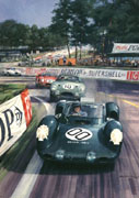 1963 Le Mans, Rover-BRM - motorsport art print by Michael Turner