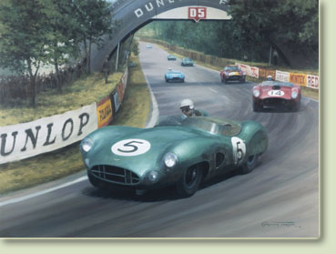 1959 Le Mans, Aston Martin DBR1 - Motorsport art print by Graham Turner