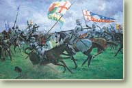 Richard III at the Battle of Bosworth, Wars of the Roses - Medieval Art print by Graham Turner