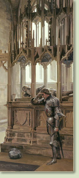 Sanctuary, after the Battle of Tewkesbury, Wars of the Roses - Medieval art print by Graham Turner