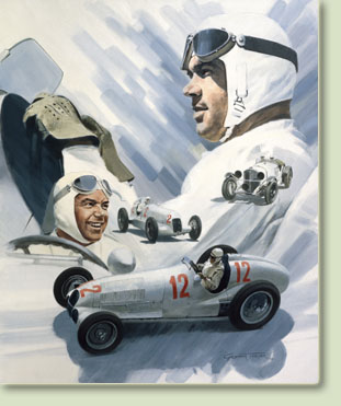 Rudolph Caracciola Portrait - 20"x 24" Canvas Print