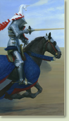 Medieval jousting knight art print