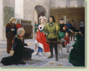 Richard, Duke of Gloucester, at Middleham Castle - canvas print from a painting by Graham Turner