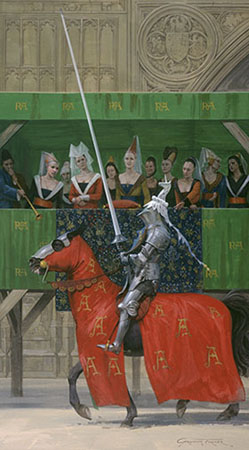 Ladies' Favourite - Jousting Knight in armour on horse - Medieval equestrian Greeting or Birthday Cards
