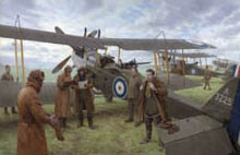 Into the Hands of Fate - Greeting card from a WW1 Aviation painting by Graham Turner