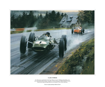Jim Clark, Lotus, 1963 Belgian Grand Prix, Spa - Motorsport F1 art print by Michael Turner