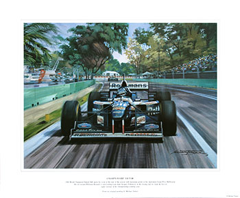 Damon Hill, Williams, 1996 Australian Grand Prix - Motorsport F1 art print by Michael Turner