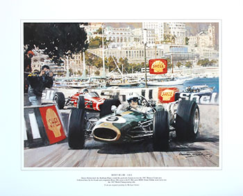 Denny Hulme, Brabham, 1967 Monaco Grand Prix - Motorsport F1 art print by Michael Turner
