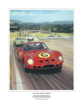 Ferrari GTO, 1962 Goodwood Tourist Trophy - Classic sports racing car art print by Graham Turner