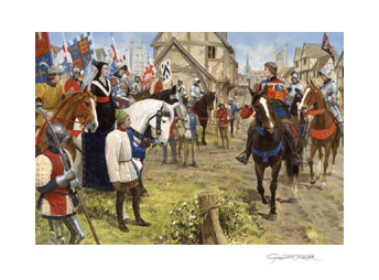 Queen Margaret of Anjou at Gloucester - Medieval Art print by Graham Turner