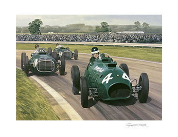 1953 Goodwood, Mike Hawthorn, Thinwall Special Ferrari - Motorsport Art Print by Graham Turner