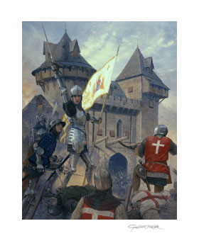 Joan of Arc at the siege of Orleans - Medieval Art print by Graham Turner