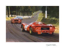 1967 Le Mans, Ferrari P4, Chris Amon - Motorsport Art Print by Graham Turner