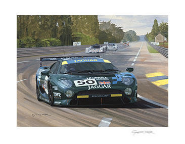 1993 Le Mans, Jaguar XJ220 - motorsport art print by Graham Turner
