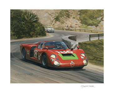 1968 Targa Florio, Alfa Romeo Tipo 33/2 - Motorsport Art Giclee Print by Graham Turner