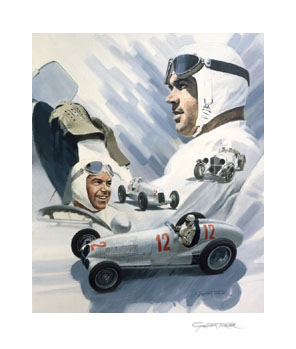 Rudolph Caracciola Portrait - Giclée Print by Graham Turner