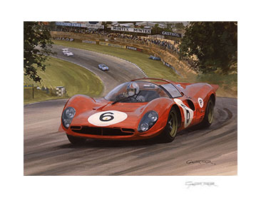 1967 BOAC 1000 kms, Ferrari P4, Amon, Stewart - Motorsport Art Print by Graham Turner
