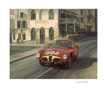 1953 Mille Miglia, Juan Fangio, Alfa Romeo - Motorsport Art Print from a painting by Graham Turner