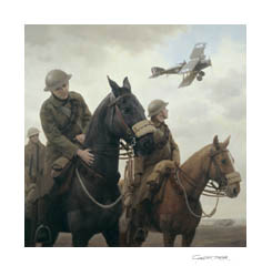 'Steady Boy' - First World War horse and Bristol Fighter - Military Art by Graham Turner