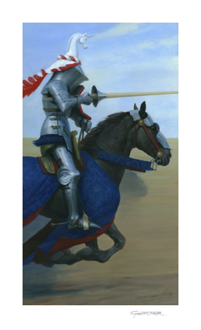 Medieval jousting knight art print