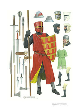 English Knight c1250 print - Medieval Art by Graham Turner