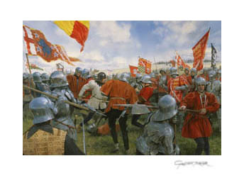The Battle of Bosworth - print from a painting by Graham Turner